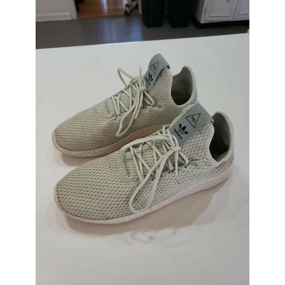 Adidas 029002 Mens 9 Pharrell Light Blue Mesh Sneakers Shoes